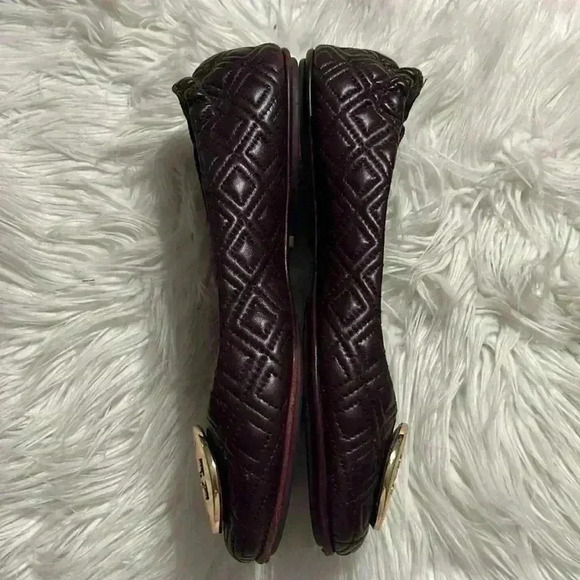 Tory Burch Women's Quilted Minnie Flats, Port, Red, Purple, 7.5M - Picture 5 of 12
